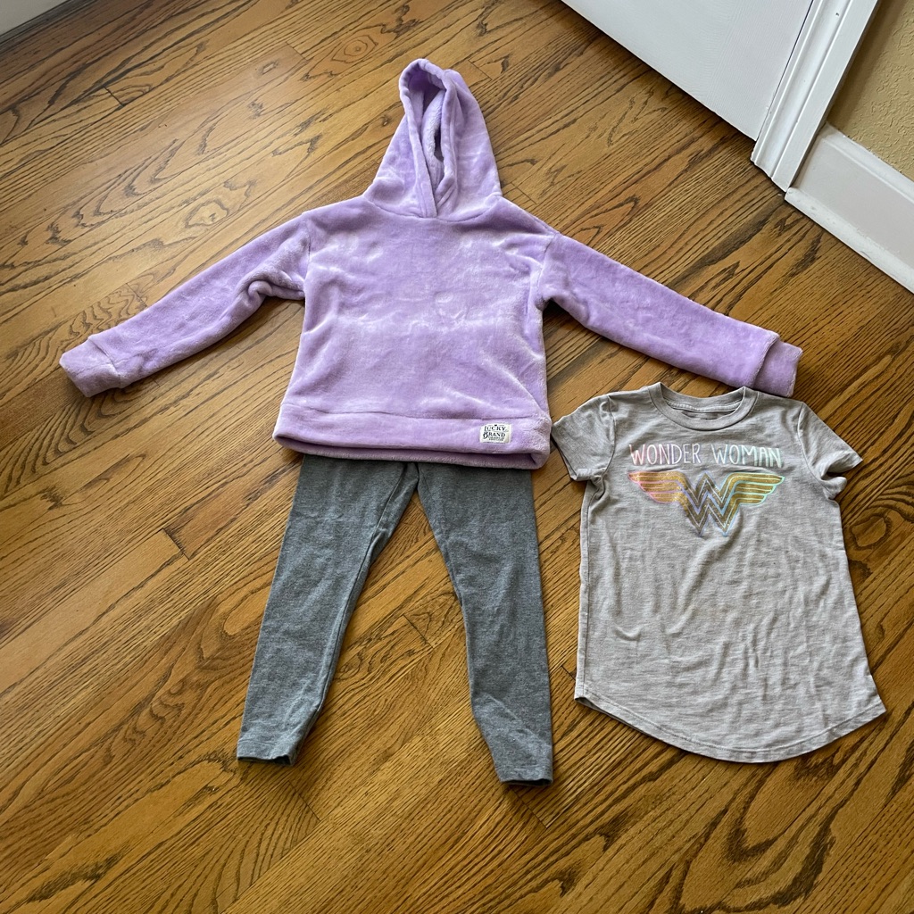 Brand New Girls 56 Lucky Brand Fleece Hoodie And Cotton Legging Set